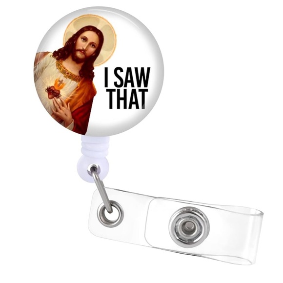 2 pack “I Saw That” Badge Reels Retractable ID Clip Holder Nurse Name Tag Badge - Picture 1 of 10